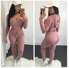 Eur Fashion Sexy Crop Top With Leggings Pants 2 Pcs\Set Solid Knitted High Hip Clothing Tracksuits