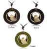 Kvinna smycken uttalande halsband hängar fågel träpärla pendelle vintage långa halsband kvinnor chrismas gåva7776070