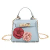 Mädchen Tasche 2018 Nette Blume Kette Tasche Mode Handtasche Kinder Leder Geldbörsen Teenager Handtasche Baby Mädchen Mini Cross body 6 farben