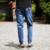 2018 Business Style Hommes Élastique Denim Sarouel Homme Designer Denim Harajuku Pleine Longueur Jogger Hommes Pantalon Plus La Taille M-8XL