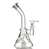 24cm Höjd Mini Bägare Bong DAB Riggar Vattenrör med 14mm skål bit Fab ägg Recycler Glas Bongs Rökning Vatten Bongs MFE09-1