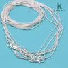 Kasanier 10 PCs kostenloser Versand Großhandel Mode Schmuck 925 Silberschmuck Halskette 1 mm Kette Halskette + 925 Hummerverschluss 6423259