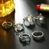 Pretty Wedding Rings Sets 5pcs/Set rings Rings Set Classic Shape Pattern Crystal Pendant Beautiful Charm Jewelry