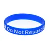 1PC Do Not Resuscitate Silicone Rubber Wristband Adult Size A Great Message to Carry In Case Emergency