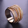 Luxury Cubic Zirconia Finger Rings Accessories Multilayer Silver Color Women