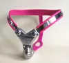 Ceinture de chasteté de couleur rose, dispositif masculin en acier inoxydable avec Cage à coq, esclave sexuel, verrouillage du pénis, jouet adulte BDSM pour hommes