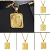 Mode Anhänger Halskette 26 Alphabet Gold Tag Kette A-Z Anfangsbuchstaben Edelstahl Schmuck Halsband Geschenk