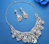 Luxurious Big Teardrop Dubai Wedding Jewelry Sets Rhinestone Crystal Statement Bridal Necklace Sets Christmas Gift TL034