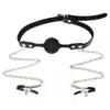 Vrouwen sexy exotische accessoires siliconen pu lederen minnaar's mond gag bal sex bondage mond gevulde volwassen mond bal S19706