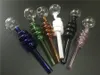 Tubos de vidro multicoloridos Queimadores de óleo de vidro curvo Tubos de 30 mm bola Balanceador Tubo de água Tubos de fumo de mão Tubo de borbulhador de ervas secas Frete grátis