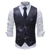 2018 Novo Estilo Casual Homens Terno Colete Slim Fit Colete Floral Mens Colete Formal Vestuário Wedding Weste Heren Gilet Traje Homme