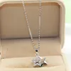 Double Star Necklace Original Desgin Jewelry Sterling Sier Pave White Sapphire Cz Diamond Party Promise Pendant for Women Gift