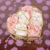 Cesto di ferro oro vuoto confezione regalo fiore di sapone rosa regali per eventi di San Valentino promozione piccoli regali forniture di nozze all'ingrosso