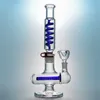 14mm Female Joint Straight Tube Hookahs With Bowl Freezable Coil Inline Perc Build A Bong Green Blue Glass Water Pipe Inverted T Bubbler Dab Oil Rig ILL06-07 by Sea