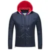 Hooded Nylon Windbreaker Jacket Knitted Collar Zipper Pockets Elastic Cuff Adjustable Hem Lightweight Outerwear