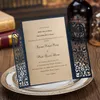 OEM Laser Cut Invitations Customized Wedding Invitation Cards With Navy Blue Gate Hollow Personalized Wedding Invitations #BW-I0511