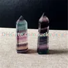 5PCS Rainbow Fluoryt gojenia kryształowa krystaliczna siatka stojąca fasetowana pryzmat różdżka rzeźbiona fluoryt kwarcowa punkt Obelisk Reiki Ston223s