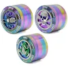 Skull Metal Tobacco Smoke Herb Grinder 4 Layer IceBlue Rainbow Color Spider Animal Shape Smoking Herb Grindering Crusher 63mm WX94115049