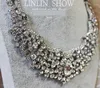 New Romantic Shining Beaded Rhinestone Bridal Tiara Necklace Earring Jewelry Sets Pearls Wedding Accessories For Wedding Evening Party JLO23