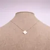 Trendy style square pendant necklace Classic Brushed Surface Design Geometric figure necklaces Gold Silver Rose Three Color Option2568683