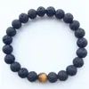 Mode Naturel Oeil Du Tigre 8mm Noir Lava Pierre Perles Bracelet DIY Aromathérapie Huile Essentielle De Parfum Diffuseur Bracelet Bijoux