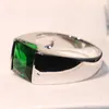 Drop Victoria Wieck Fashion Jewelry 925 Sterling SilverSONA Solitaire Emerald Birthstone Princess Men Wedding Band Finger2317