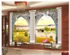 foto wallpaper per pareti 3D 3D porte e finestre tridimensionale scultura romana colonna TV sfondo muro