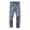 REPPUNK 2018 nouveau genou trou côté fermeture éclair mince en détresse jean hommes déchiré personnalité streetwear hiphop mâle rayure denim pantalon