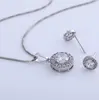 Haute qualité argent Zircon ensembles de bijoux de mariage boucles d'oreilles collier ensemble cadeaux de mode pour les femmes mariée 2018 nouveauté Arrival1583147