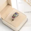 Royal Style 925 Silver Beautiful Multi-Color CZ Zircon Gems Ringar Bäst för älskare Ring 10st / Lot gratis frakt