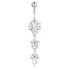 kristal navel belknop ringen 1 stks nieuwe mode sexy dangle bloem navel ringen body piercing navel lichaam sieraden5011918