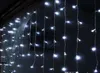 8M Droop 0.65M 240 LED Icicle String Light Christmas Wedding Xmas Party Decoration Snowing Curtain Light And Tail Plug AC.110v-220V