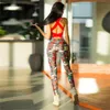 ZAFUL One Piece Sexy Gym Clothing Suit Floral Print Backless Padded Yoga Set Fitness Running Tight Dance Sport Wear Gym Clothes2455047