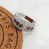 MGFam (194R) Mulitcolor Rings For Women New 2018 Spring Europe Hot Sale White Gold Plated Cubic Zircon