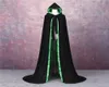 Black Cloak Velvet Hooded Cape Middeleeuwse Renaissance Kostuum LARP Halloween Fancy Dress