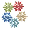 Christmas Tree Snowflakes Decorations Hanging Snowflakes Ceiling Party Ornaments White Glitter Outdoor Snowflake for Party Ornaments