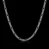 Ventes chaudes Fine 925 Sterling Silver Necklace 2MM 16-30 "Classic Curb Chain Link Italie Homme Femme Collier 15pcs / lot