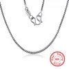 YHAMNI luxe 100% Original solide 925 collier en argent Sterling 45cm longue boîte chaîne collier pour femmes bijoux de mariage cadeau C002