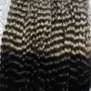 Ombre Gray Hair Weave 4 Stks Braziliaanse Krullend Bundels 100% Menselijk Hair Extensions T1B / Grijs Braziliaans Haar Weave Bundels