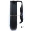 Clip de queue de cheval long dans Pony Tail Hair Extension pour les femmes noires enveloppez sur des cheveux style droit 100 Top Quality 8413762