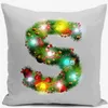 Housse de coussin lumineuse LED, lettres de thème de noël, taie d'oreiller douce et confortable pour décoration de chambre à coucher, fournitures 10 7yf ff