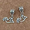 100Pcs Antique Silver Peace Dove Olives Charms Pendant For Jewelry Making Bracelet Necklace DIY Accessories 19x24mm A-259