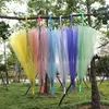 Nieuwe Bruiloft Gunst Kleurrijke Clear PVC Paraplu Lange Steel Regen Parasol See Through Paraplu LX3487