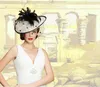 帽子ヴィンテージレディブラックとアイボリーハットパーフェクトバードケージヘッドヘッドベールフェザーウェディングブライダルアクセサリーパーティー女性花嫁の魅力