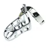 Metal Male Chastity Device Cages Virginity Penis Lock with Adjustable Penis Ring,Adult Games Cock Cage Sex Toys for Man Y1892804
