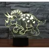 Visual 3D LED Veilleuse Triceratops Dinosaure 7 Couleurs Lumière Pour La Décoration De La Maison Lampe Livraison Gratuite # T56