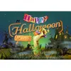 Lycklig Halloween Party Backdrop för fotografi Starry Night Sky Candies Old Castle Kids Trick Or Treat Photo Booth Background