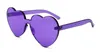 Lunettes de soleil en forme de coeur One Pieces sans monture femmes lunettes de soleil couleurs de bonbons lentilles 11 couleurs lunettes en gros