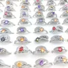 Hele 50 stks Klassieke Stijl Echte Zirkoon Ringen Gemengde Kleur Mode Ringen Voor Vrouwen Trouwringen 325 S