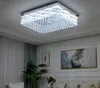 Simple Modern LED Rectangular Fringed Plum Blossom Glass Strip Crystal Ceiling Lamps Lights Project Lighting For Bedroom Living Room Hotel
